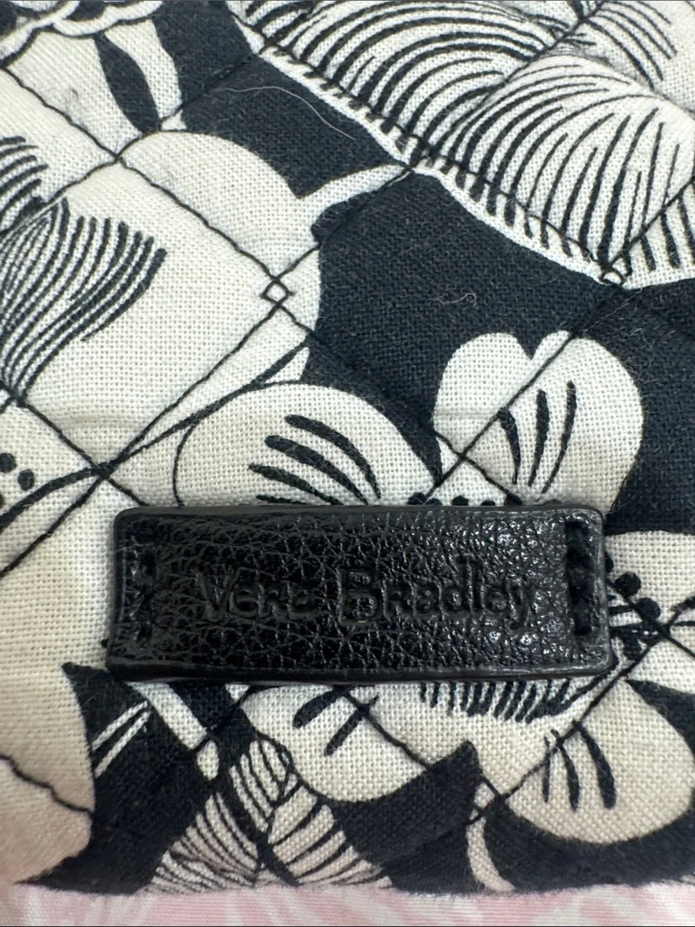 Vera Bradley Black & White Floral Zip Wristlet